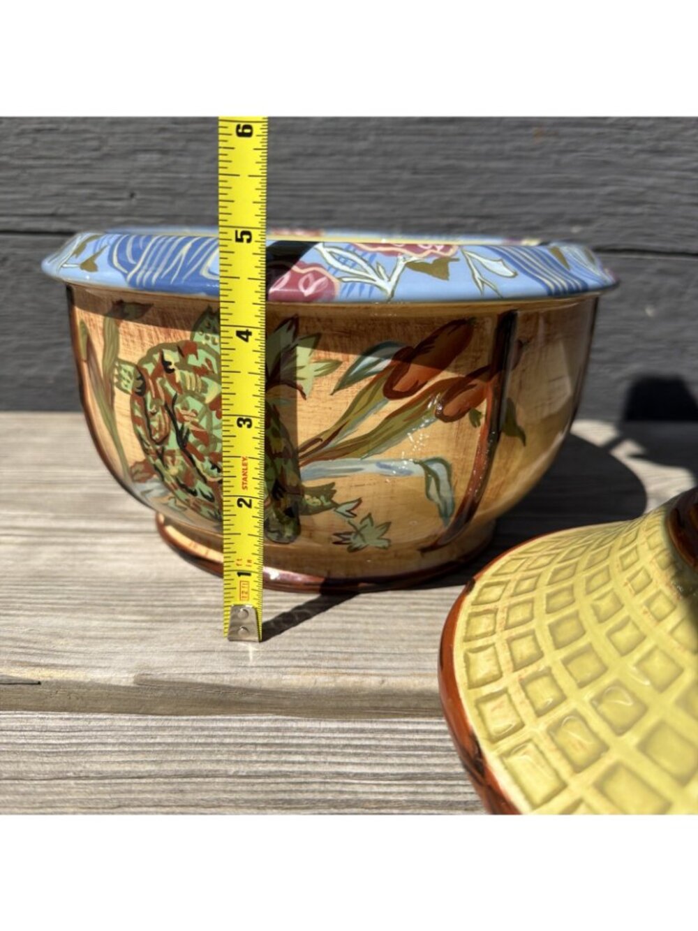 Tracy Porter The Marsh Collection Covered Tureen Turtles Dragonfly ~9" Dia. - Picture 5 of 16